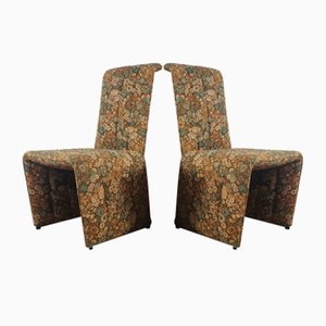 Vintage Chairs with Floral Fabric, 1970s, Set of 2