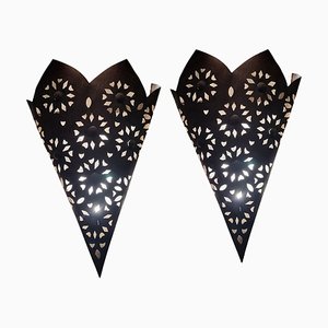 Vintage Moroccan Style Wall Lights in Iron, Set of 2