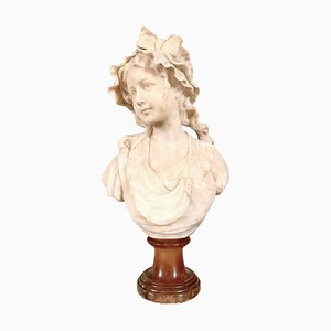 Busto di donna in alabastro, XIX secolo