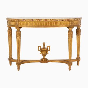 French Gilt Console Table with Marble Top by Charles Bernel, Paris