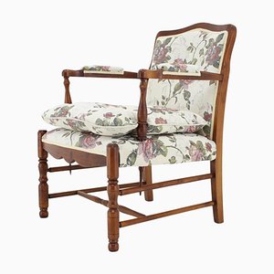 Fauteuil en Hêtre et Tissu Gobelin, Tchécoslovaquie, 1940s