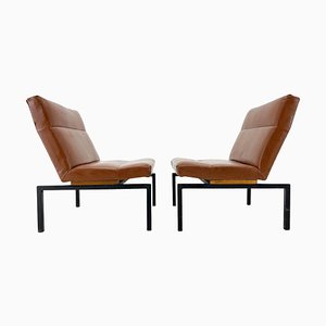 Mid-Century Faux Leather & Metal Lounge Chair, 1970s