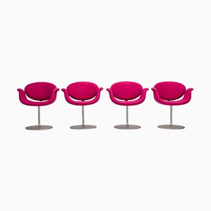 Pink Fabric Little Tulip Swivel Chairs by Pierre Paulin for Artifort, 2016, Set of 4
