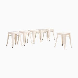 White H Stools by Xavier Pauchard for Tolix, 2000s, Set of 6