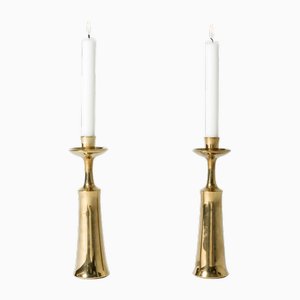 Mid-Century Brass Candleholders by Jens Quistgaard for Dansk Design, 1950s, Set of 2