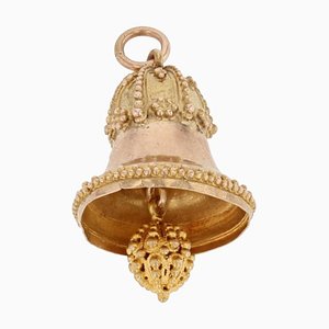 18 Karat Rose Gold Bell Charm Pendant, 1900s