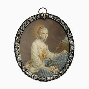 Retrato de mujer, siglo XIX, enmarcado