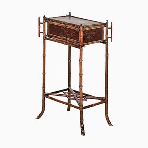 Table d'Appoint en Bambou avec Chinoiserie, Angleterre, 1860