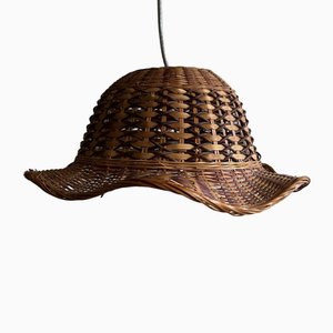 Vintage Handmade Wicker Pendant Lamp
