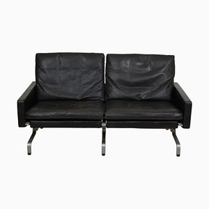 PK-31/2 Sofa in Black Leather by Poul Kjærholm for Kold Christensen, 1980s