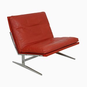 BO561 Armchair in Red-Brown Leather by Preben Fabricius and Jørgen Kastholm, 1970s