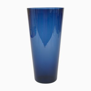 Große blaue Mid-Century Vase von Kaj Franck & Nuutajarvi Nottsjo, Finnland, 1950er