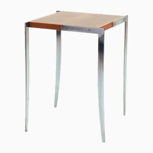 Vintage Side Table in Steel and Beech Wood by Arnold Merckx for Metaform