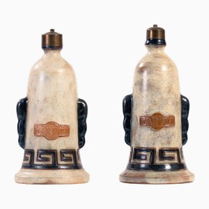 Vintage Flaschen-Tischlampen aus Keramik von Martini, 2er Set