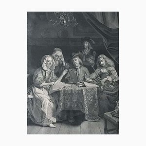 Georg Wille, El concierto familiar, siglo XVIII, Grabado en papel