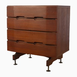Curved Wood 4-Drawer Storage Unit from Dassi, 1960s