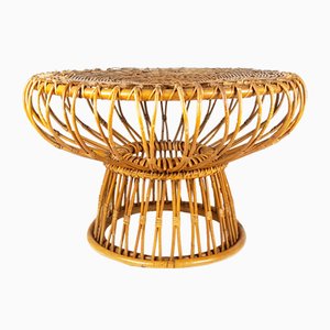 Coffee Table in Rattan and Rush by Franca Helg for Vittorio Bonacina, 1955
