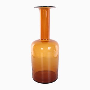 Scandinavian Yellow Glass Vase by Otto Brauer for Holmegaard, 1960s