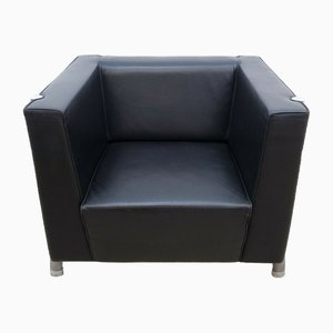 Black Leather Armchair from Walter Knoll / Wilhelm Knoll