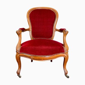 Fauteuil Cabriolet Style Louis XV, 1850s