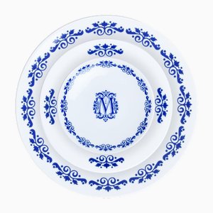 Limoges Ornaments Dinner Plate in Porcelain from Maison Manoï
