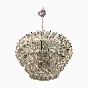 Large Cut Crystal Chandelier, 1970s