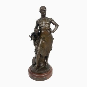 Hans Muller, Labor Omnia Vincit, 1920s, Bronze & Marbre