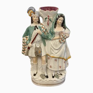 Figura victoriana grande con espalda plana de Staffordshire, década de 1860