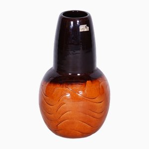 Mid-Century Vase aus Glasierter Keramik, Tschechien, 1950er