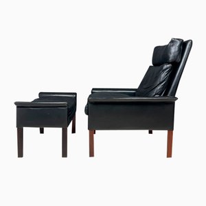 Set of Lounge Chair & Ottoman Mod. 500 attributed to Hans Olsen for Vatne Møbler, Denmark, 1960s