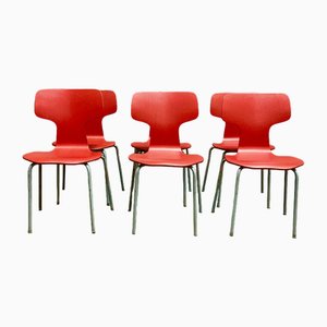Children's Chairs by Arne Jacobsen for Fritz Hansen, 1960s, Set of 6