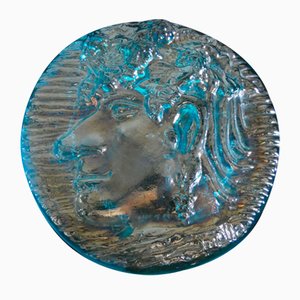 Azulejo Bas-Regilief italiano de cristal de Murano de Luciano Dallacqua para Egidio Costantini, 1986