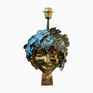 Mid-Century Modern Italian Brass Bacchus Table Lamp, 1970s