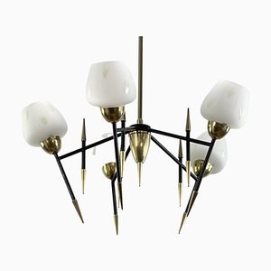 Mid-Century Sputnik Ceiling Lamp in the style of Maison Lunel, 1950s