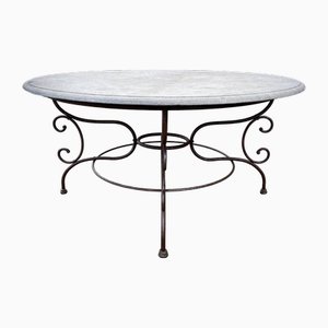 Large Brocante Round Garden Table in Natural Stone
