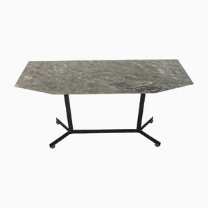 Console Table in Metal and Coin Grey Marble, 1960s