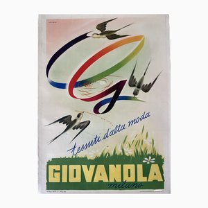 Póster publicitario de Giovanola Milano italiano, años 60