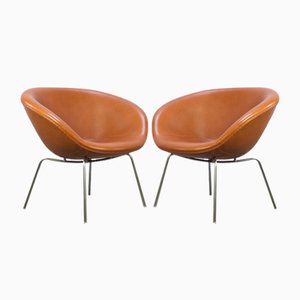 Easy Chairs by Arne Jacobsen for Fritz Hansen, 1950s, Set of 2