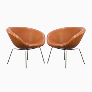 Poltronas de Arne Jacobsen para Fritz Hansen, años 50. Juego de 2