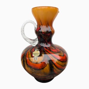 Orangefarbene Mid-Century Vase aus Opalglas von Carlo Moretti, 1970