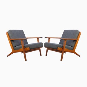 GE-290 Easy Chairs in Oak by Hans J. Wegner for Getama, 1960s, Set of 2