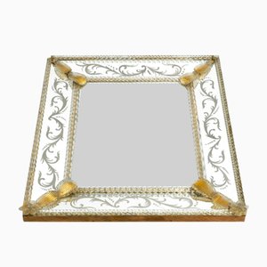 Mid-Century Italian Wall Mirror with Murano Glass Frame by Barovier & Toso, 1950s