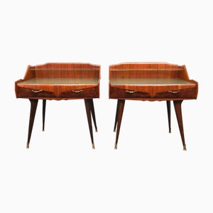 Italian Bedside Tables in Rosewood by Paolo Buffa, 1950s