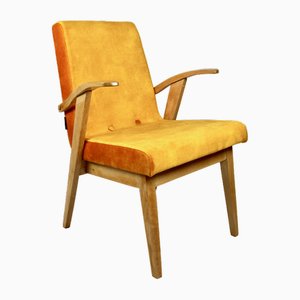 Orange & Yellow Easy Chair attributed to Mieczyslaw Puchala, 1970s