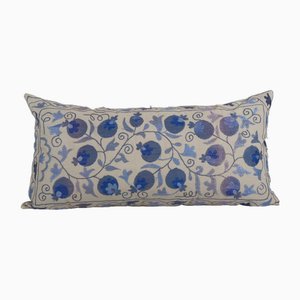Long Suzani Cushion Cover with Blue Pomegranate Motifs, 2010s
