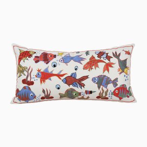 Housse de Coussin Suzani Vintage avec Motif Animal, 2010s