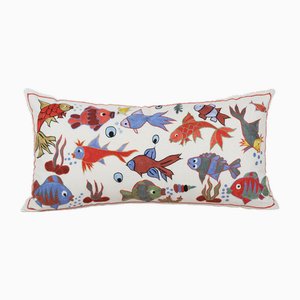 Vintage Suzani Pillow Cover with Animal Motif, 2010s