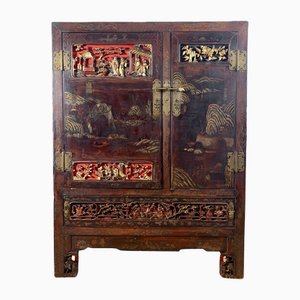 Antiker lackierter chinesischer Schrank