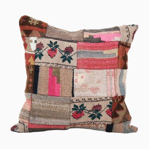 Vintage Turkish Bohemian Wool Cushion Cover, 2010s