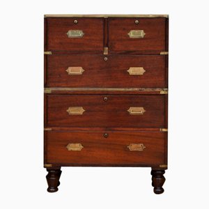 Antique Military Chest of Drawers in Teak, 1850